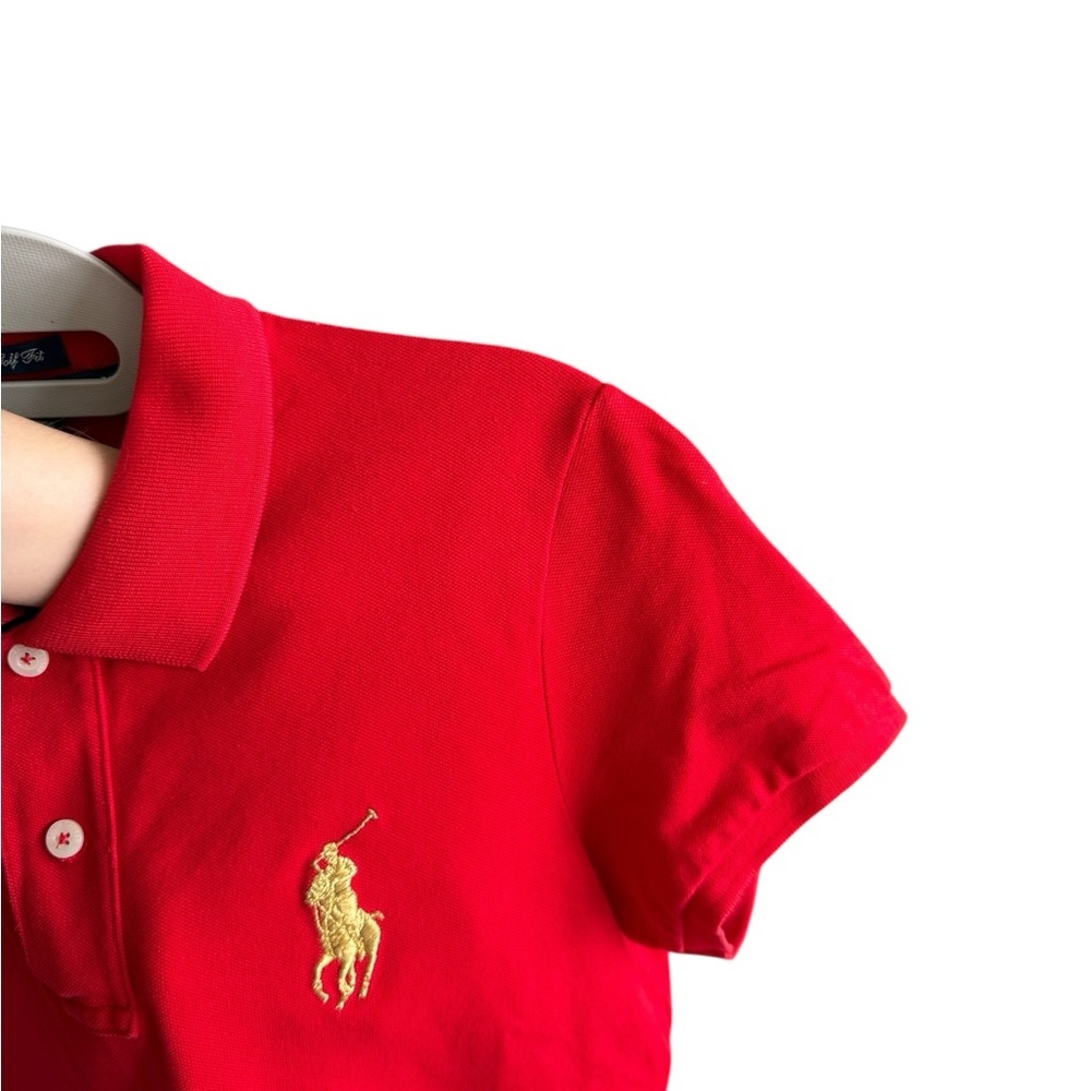 Polo by Ralph Lauren Big Pony Red and Gold Polo Shirt Classic Design - Picture 7 of 12